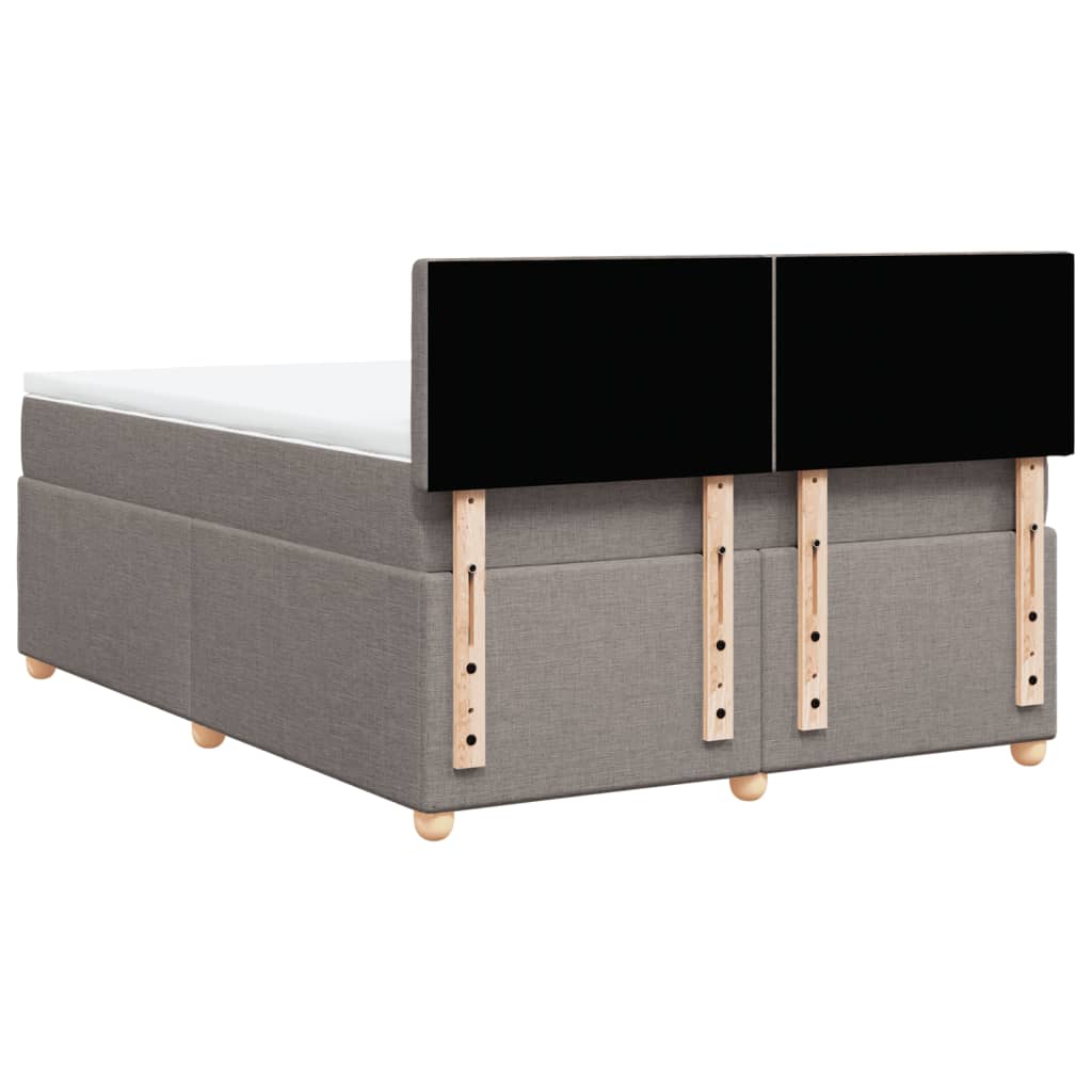 Sommier à lattes de lit avec matelas Taupe 160x200 cm Tissu - XIOS