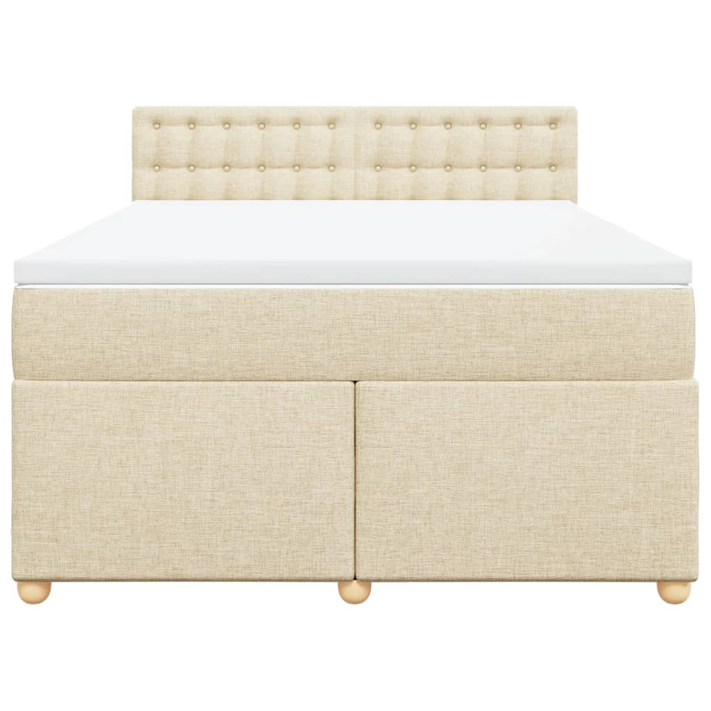 Sommier à lattes de lit avec matelas Crème 160x200 cm Tissu - XIOS
