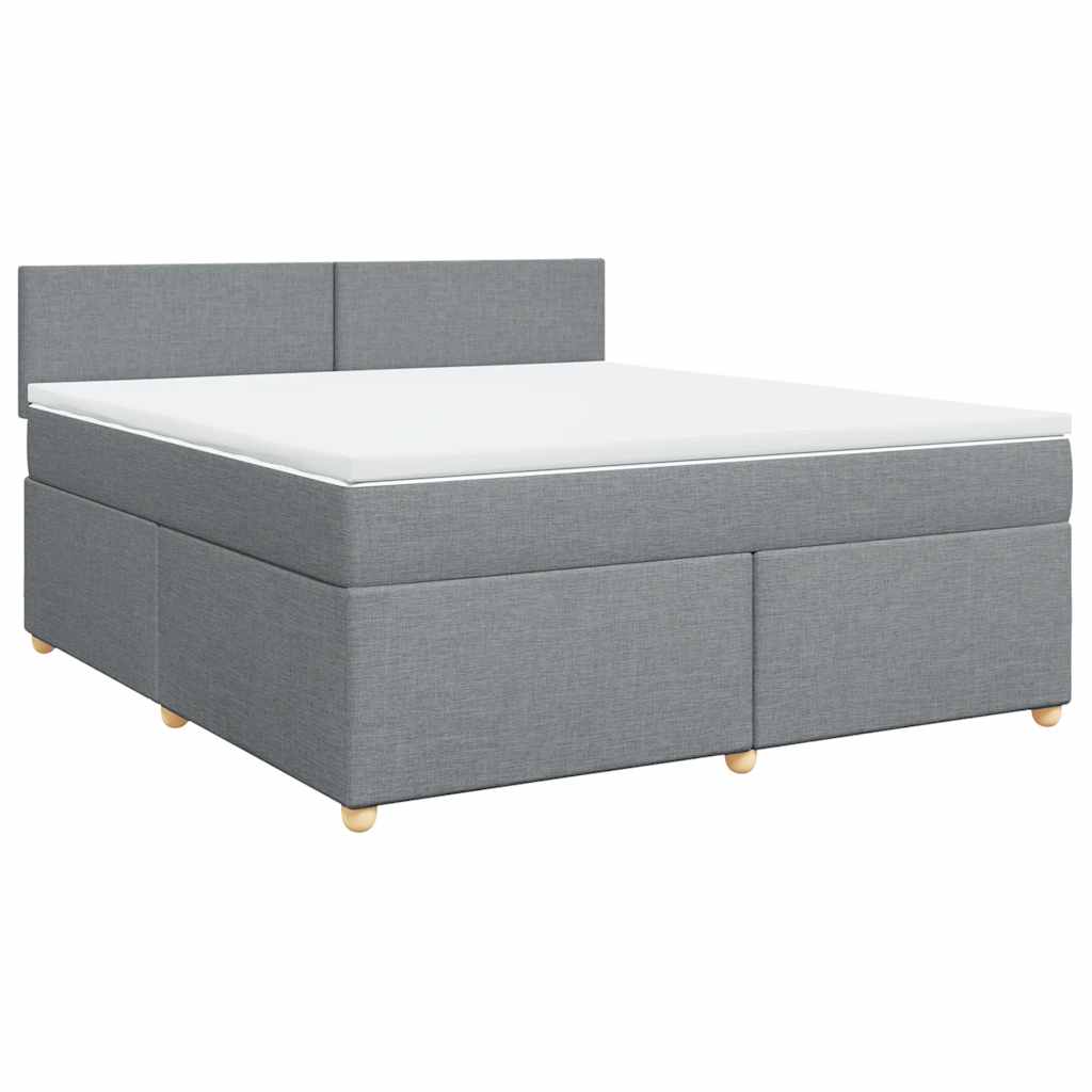 Sommier à lattes de lit avec matelas Gris clair 180x200cm Tissu - XIOS