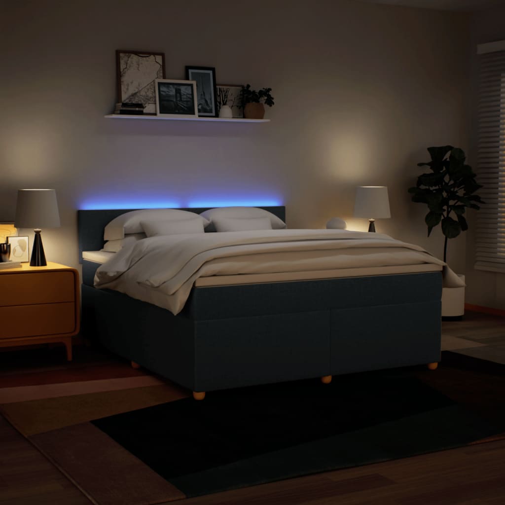 Sommier à lattes de lit avec matelas Bleu 180x200 cm Tissu - XIOS