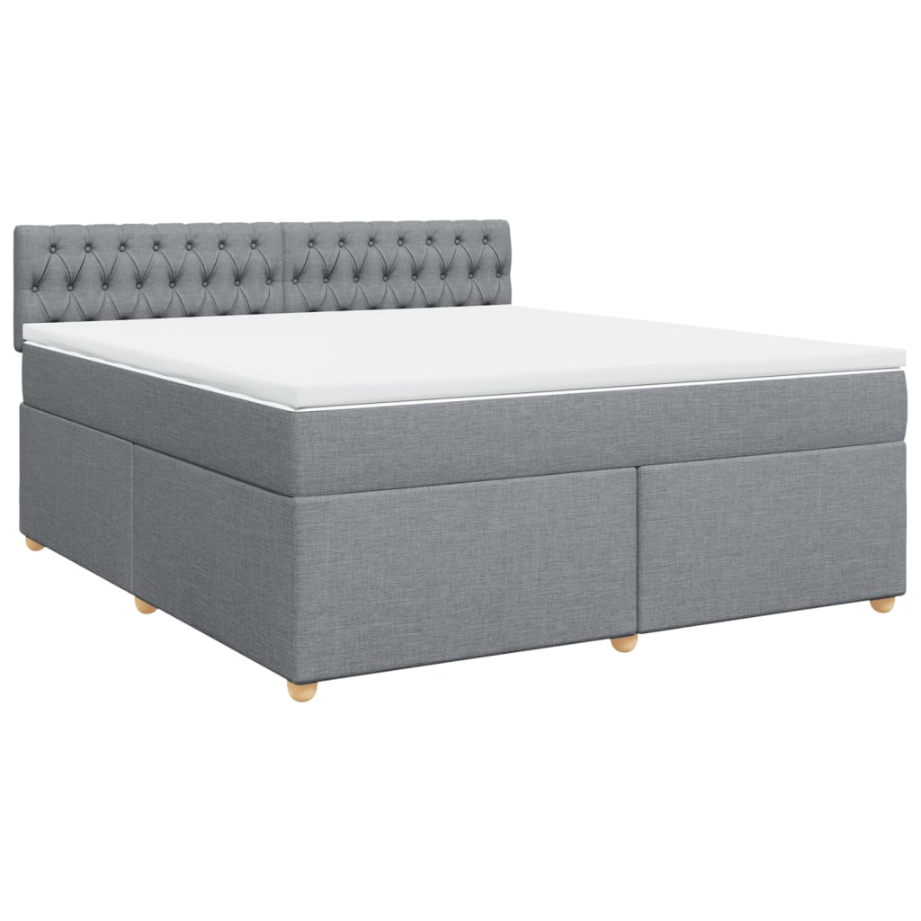 Sommier à lattes de lit avec matelas Gris clair 180x200cm Tissu - XIOS