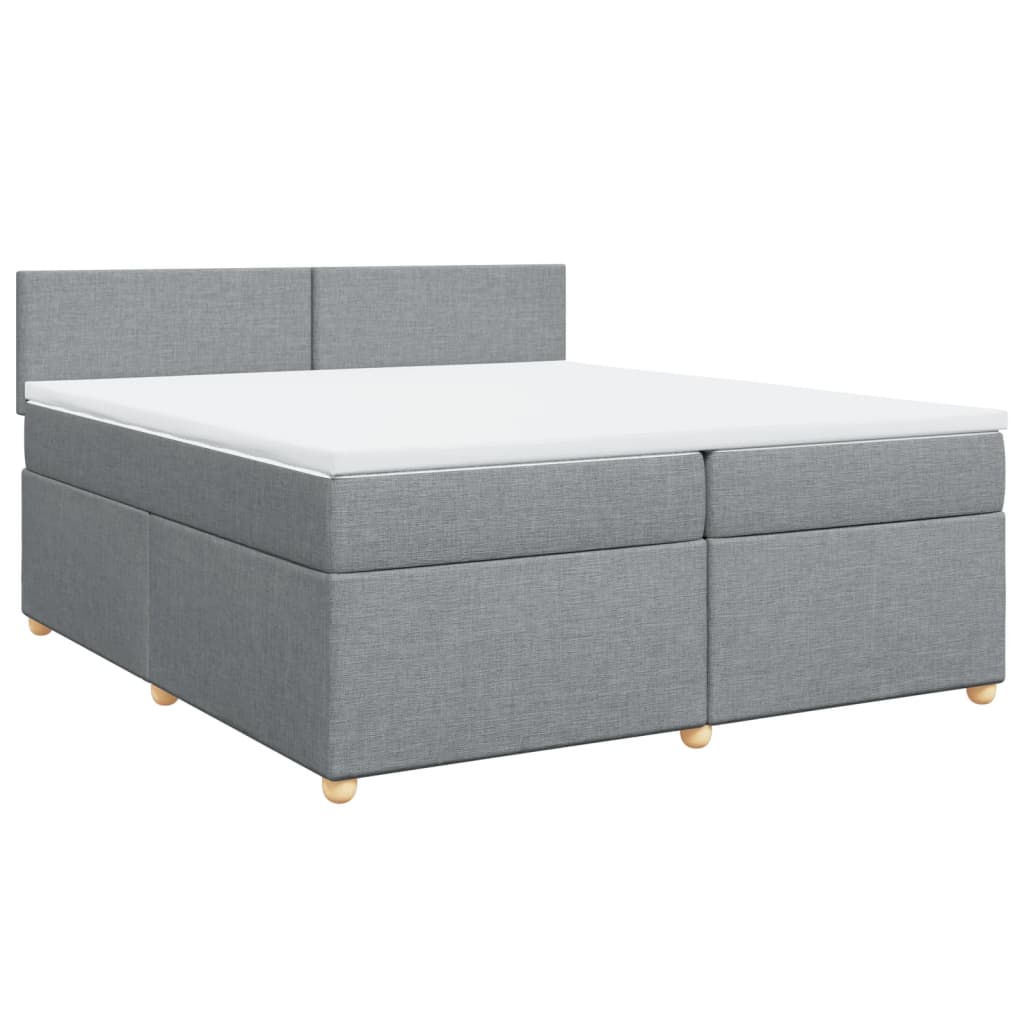 Sommier à lattes de lit avec matelas Gris clair 200x200cm Tissu - XIOS