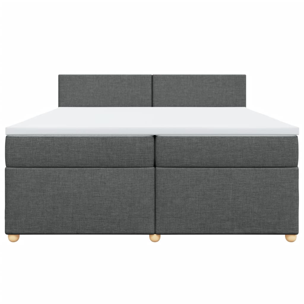 Sommier à lattes de lit avec matelas Gris foncé 200x200cm Tissu - XIOS