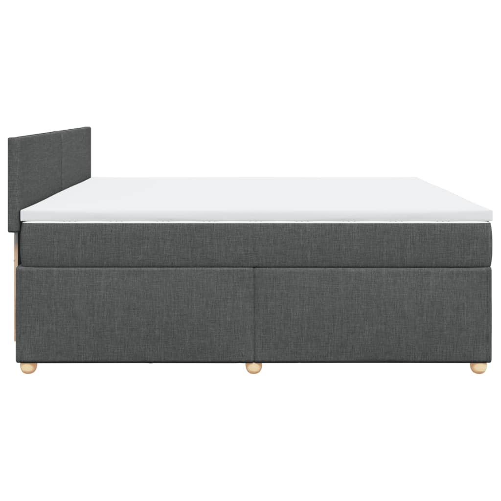 Sommier à lattes de lit avec matelas Gris foncé 200x200cm Tissu - XIOS