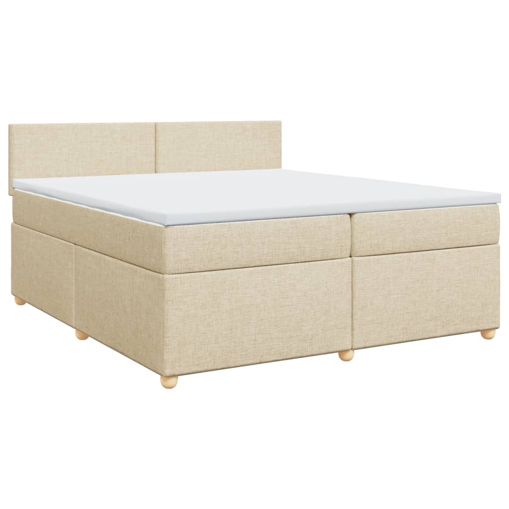 Sommier à lattes de lit avec matelas Crème 200x200 cm Tissu - XIOS