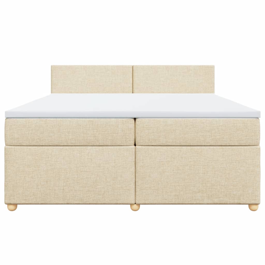 Sommier à lattes de lit avec matelas Crème 200x200 cm Tissu - XIOS