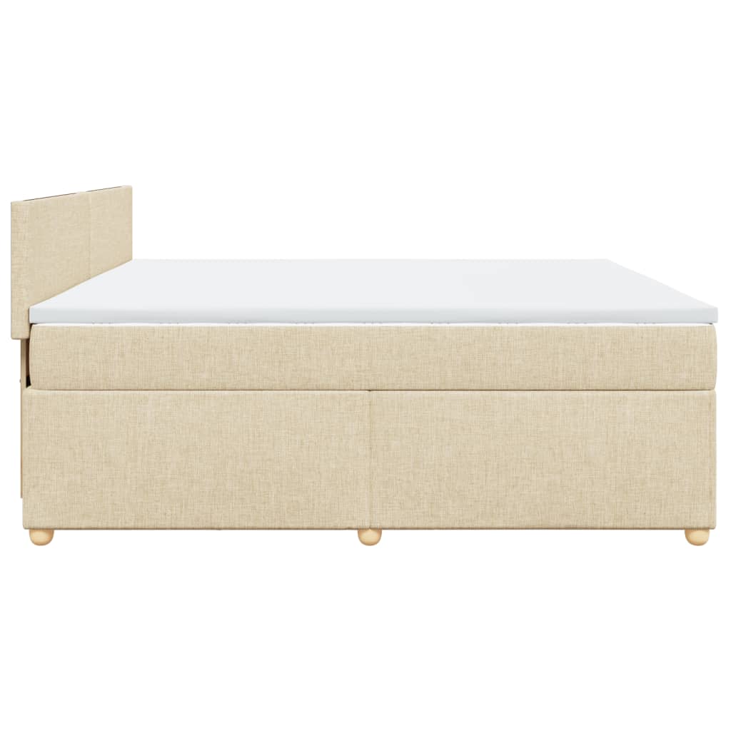 Sommier à lattes de lit avec matelas Crème 200x200 cm Tissu - XIOS