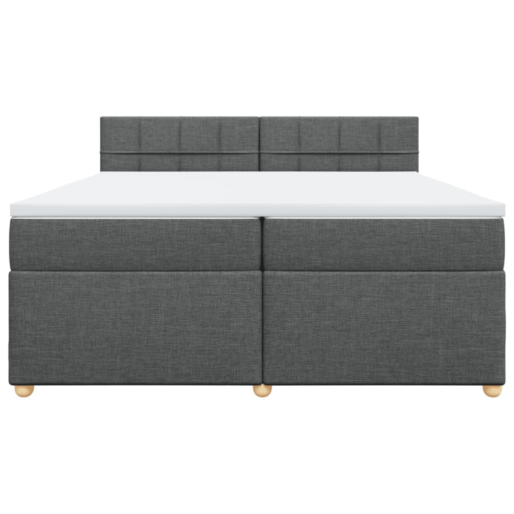 Sommier à lattes de lit avec matelas Gris foncé 200x200cm Tissu - XIOS