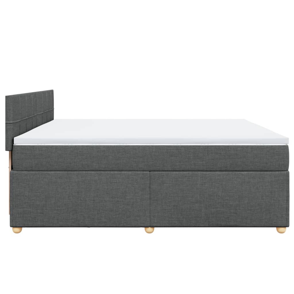 Sommier à lattes de lit avec matelas Gris foncé 200x200cm Tissu - XIOS