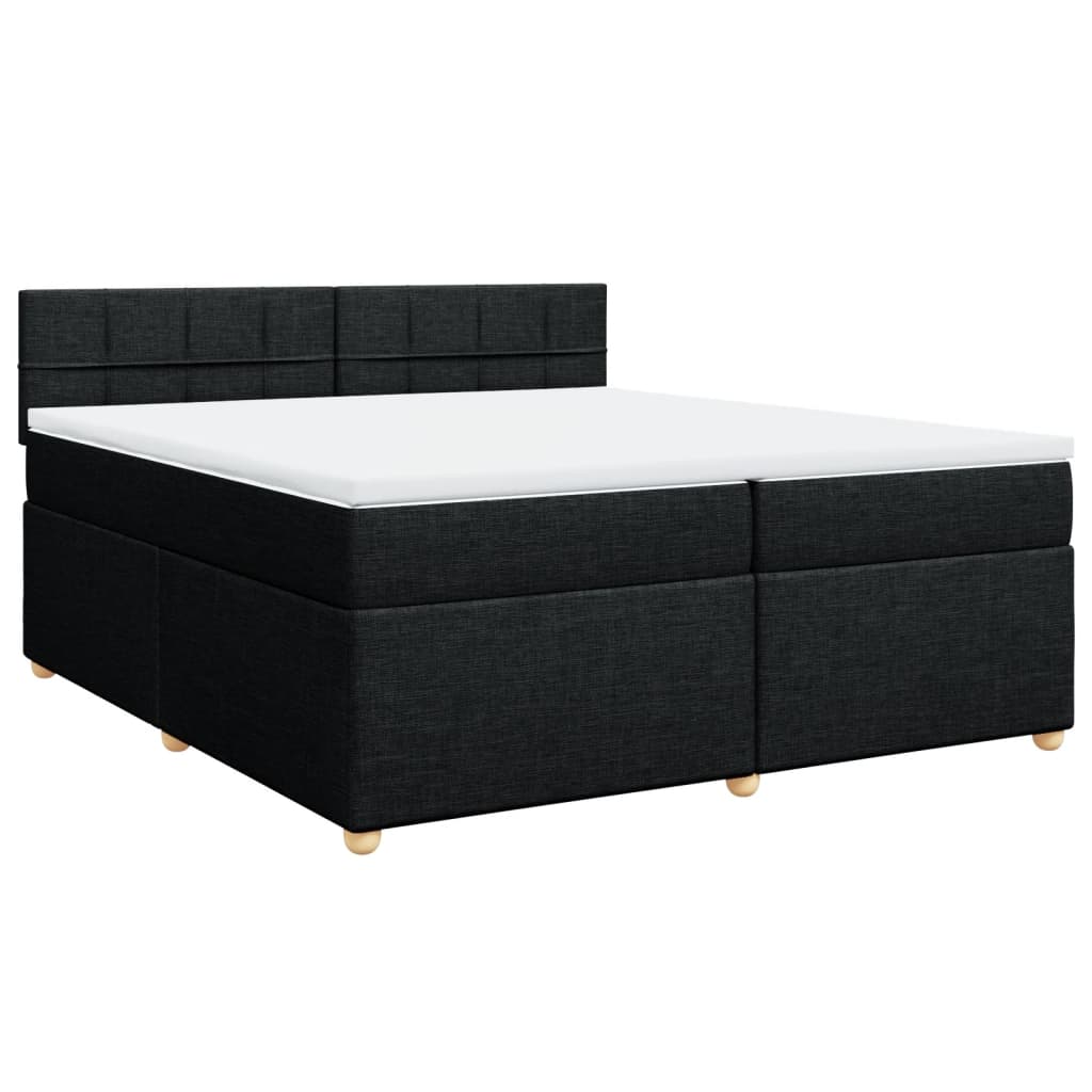 Sommier à lattes de lit avec matelas Noir 200x200 cm Tissu - XIOS