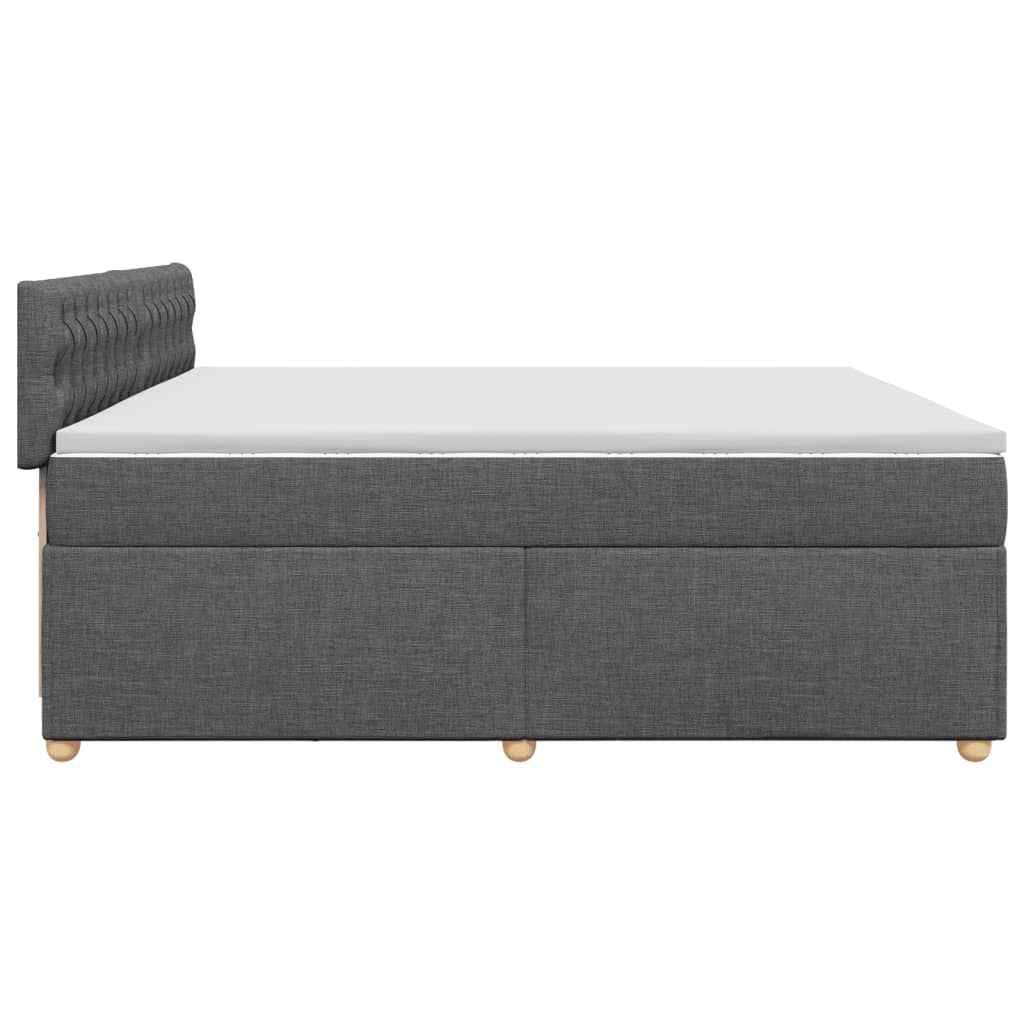 Sommier à lattes de lit avec matelas Gris foncé 200x200cm Tissu - XIOS