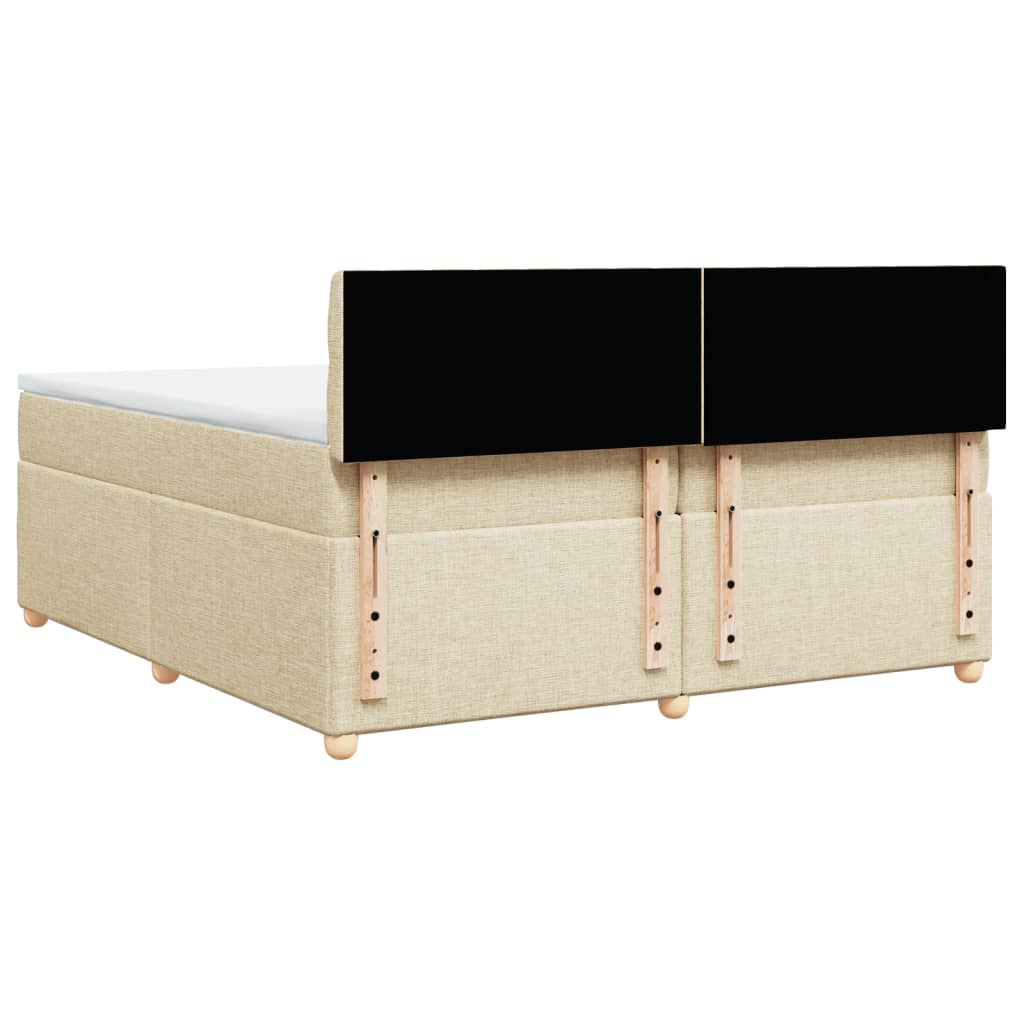 Sommier à lattes de lit avec matelas Crème 200x200 cm Tissu - XIOS