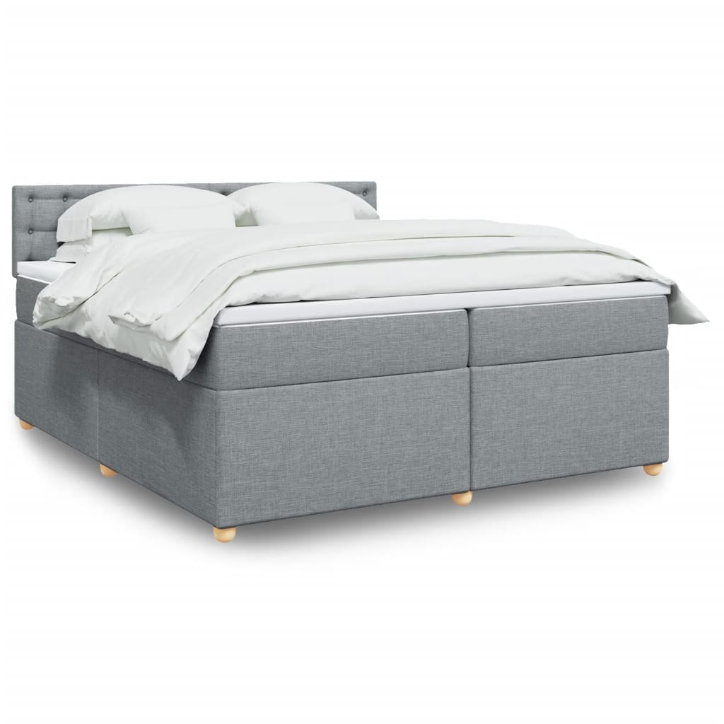 Sommier à lattes de lit avec matelas Gris clair 200x200cm Tissu - XIOS