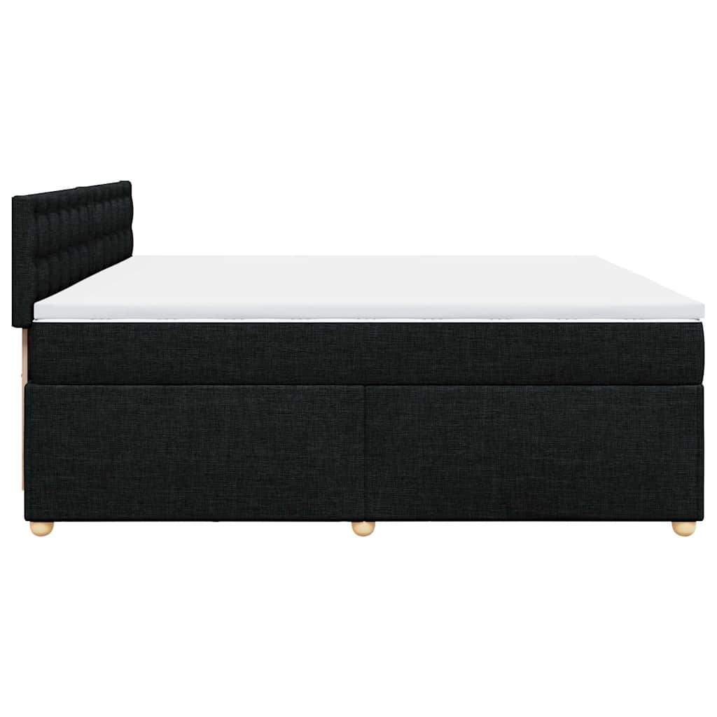 Sommier à lattes de lit avec matelas Noir 200x200 cm Tissu - XIOS