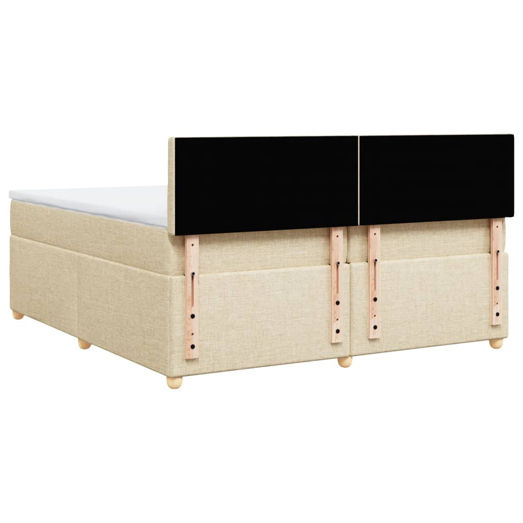 Sommier à lattes de lit avec matelas Crème 200x200 cm Tissu - XIOS