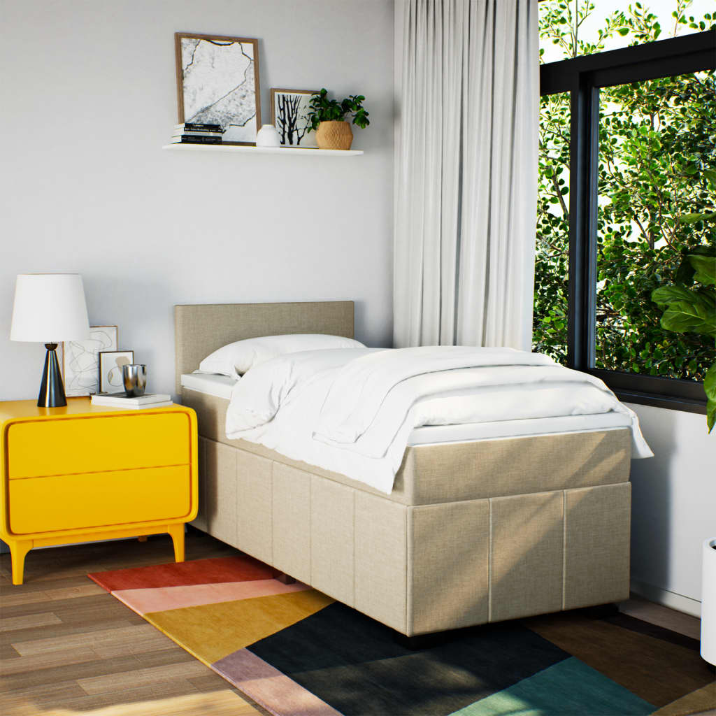 Sommier à lattes de lit avec matelas Crème 80x200 cm Tissu - XIOS