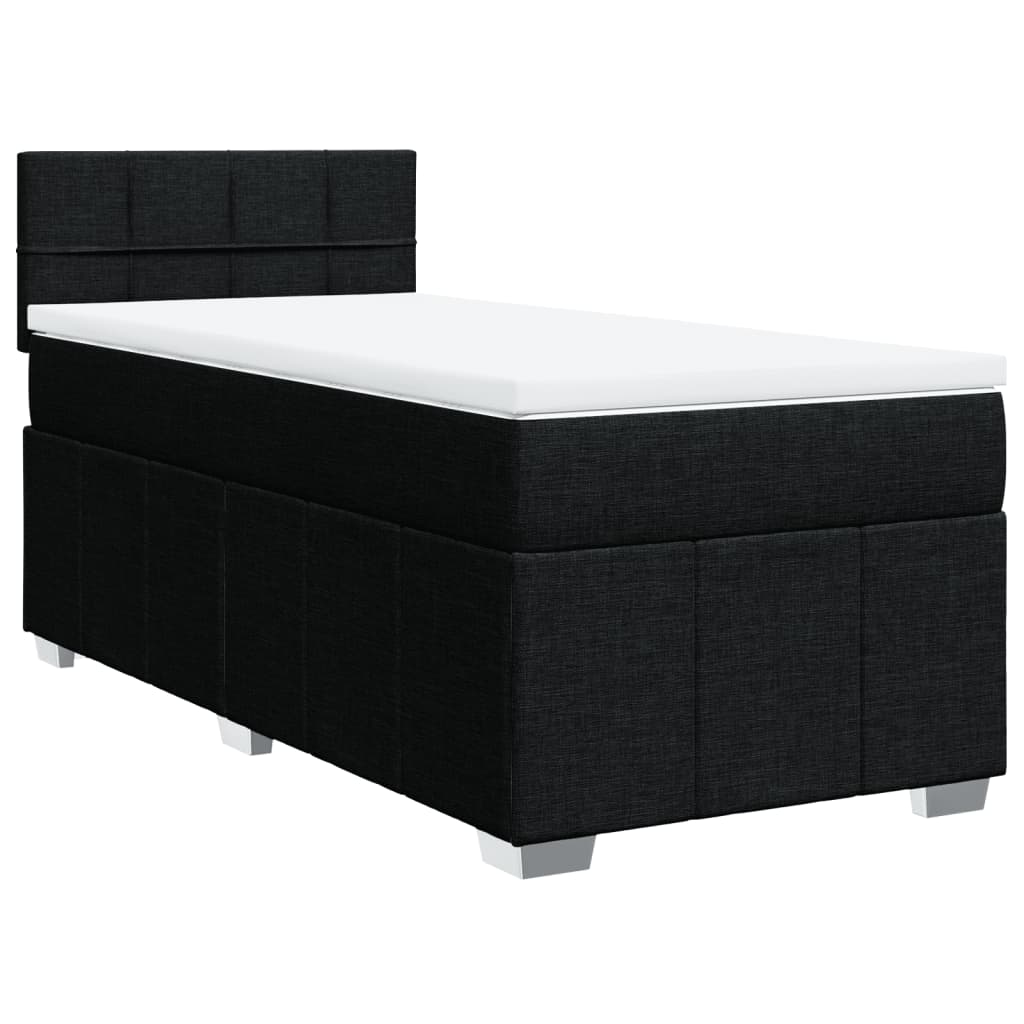 Sommier à lattes de lit et matelas Noir 80x200 cm Tissu - XIOS