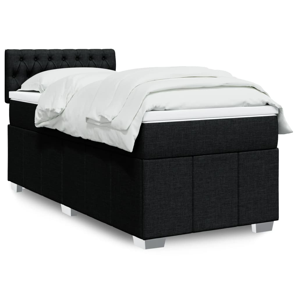 Sommier à lattes de lit et matelas Noir 80x200 cm Tissu - XIOS