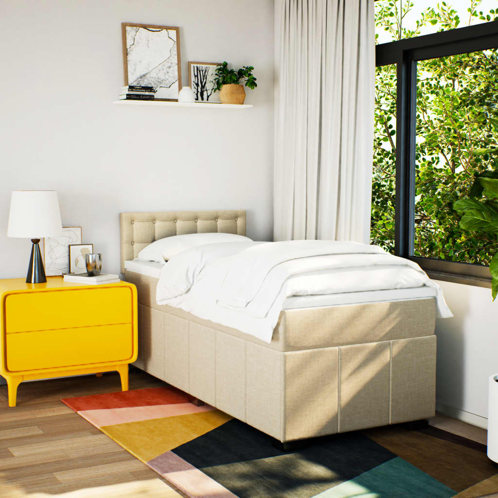 Sommier à lattes de lit avec matelas Crème 80x200 cm Tissu - XIOS