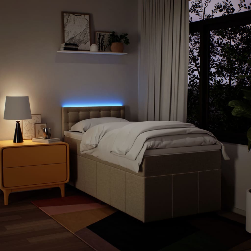 Sommier à lattes de lit avec matelas Crème 80x200 cm Tissu - XIOS