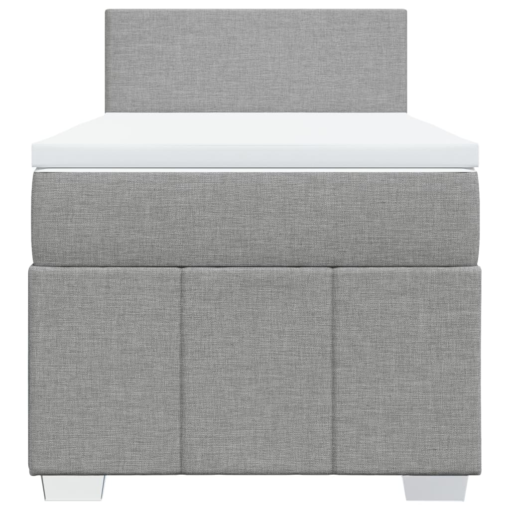 Sommier à lattes de lit et matelas Gris clair 90x190 cm Tissu - XIOS