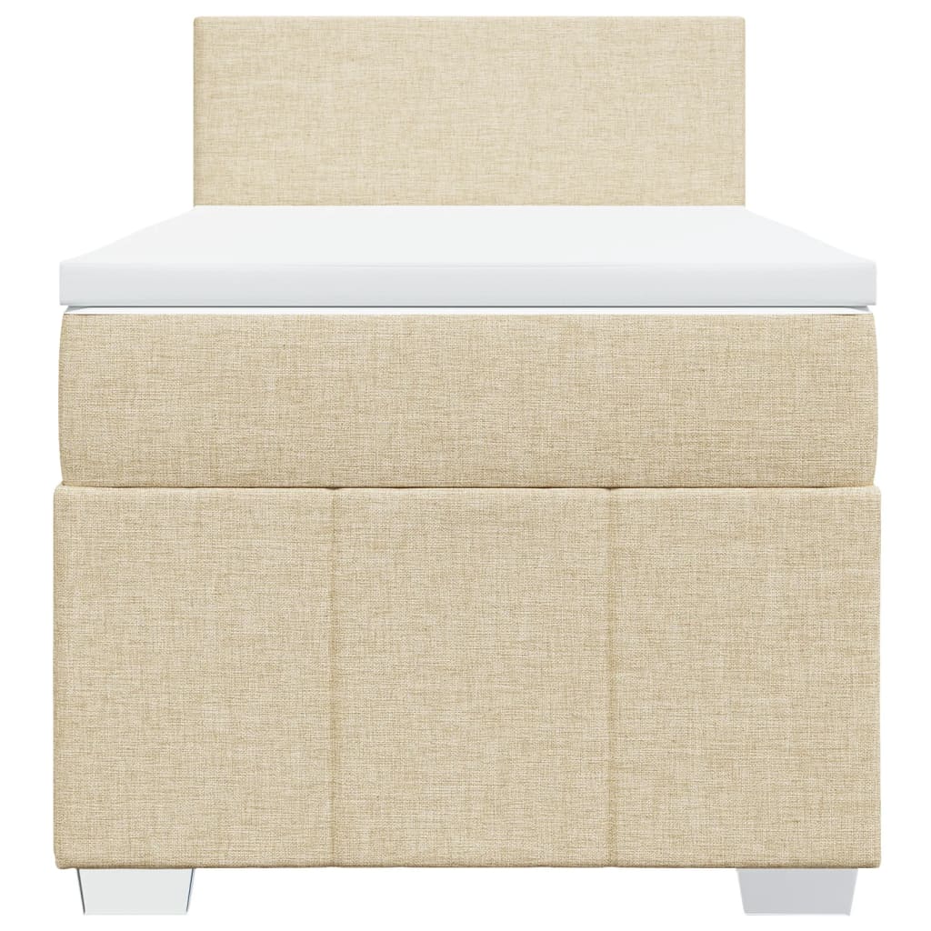 Sommier à lattes de lit et matelas Crème 90x190 cm Tissu - XIOS