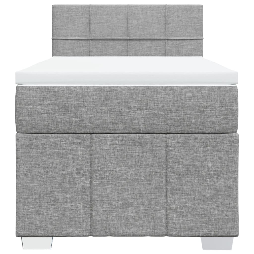 Sommier à lattes de lit et matelas Gris clair 90x190 cm Tissu - XIOS