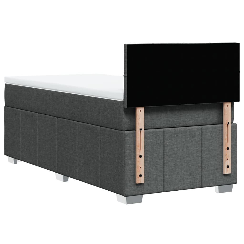 Sommier à lattes de lit et matelas Gris foncé 90x190 cm Tissu - XIOS