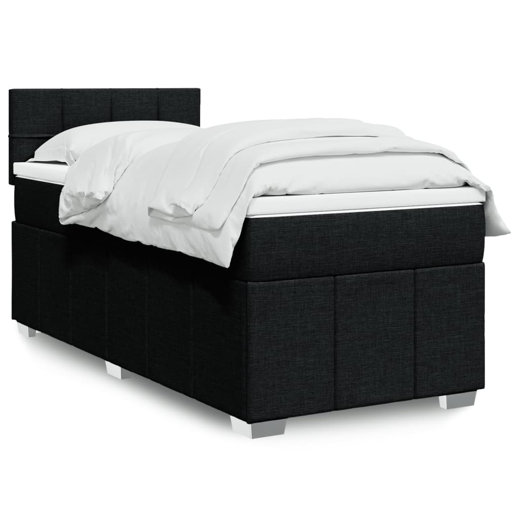 Sommier à lattes de lit avec matelas Noir 90x190 cm Tissu - XIOS