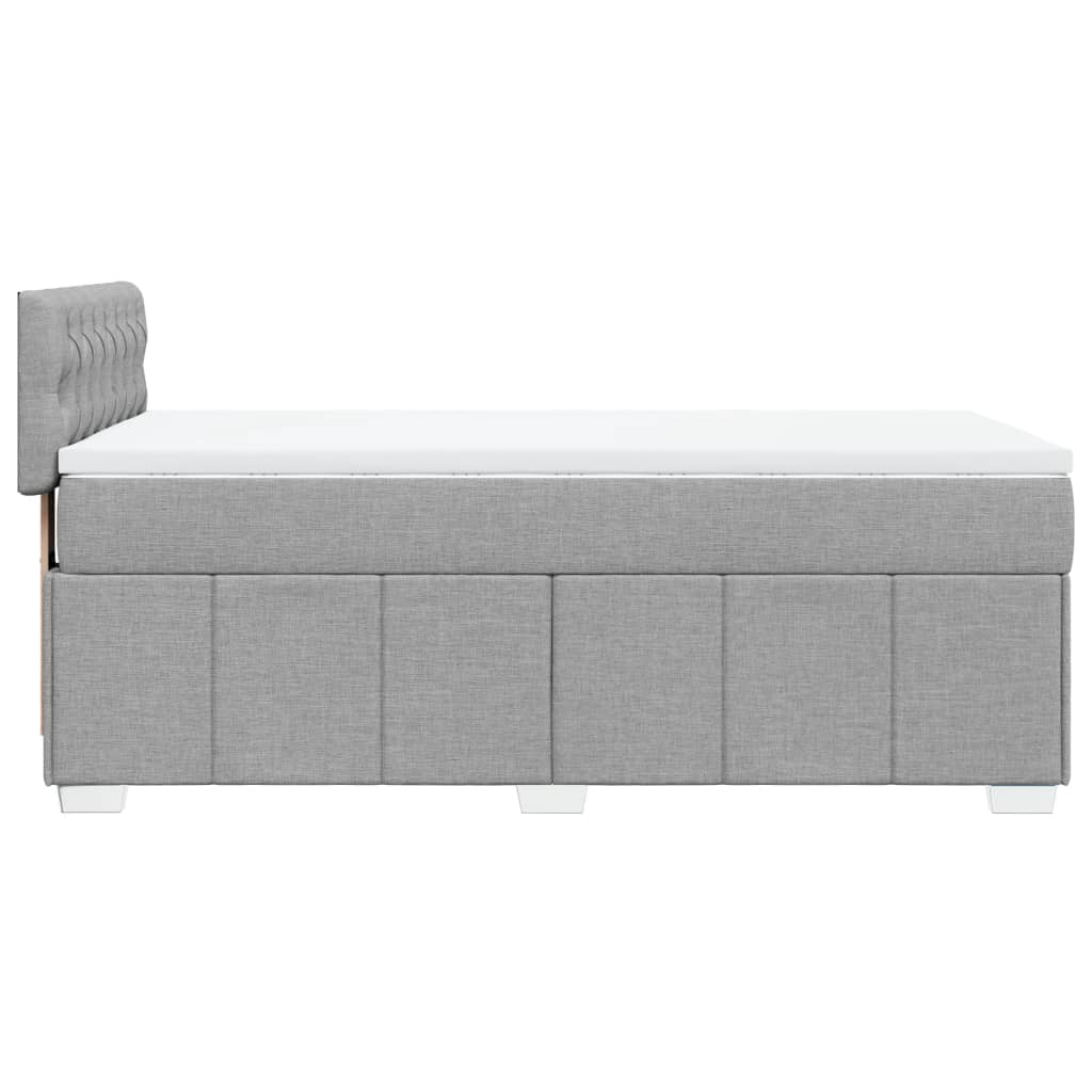 Sommier à lattes de lit et matelas Gris clair 90x190 cm Tissu - XIOS