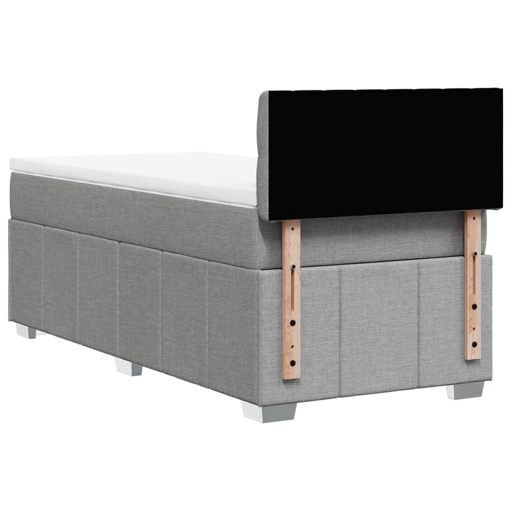 Sommier à lattes de lit et matelas Gris clair 90x190 cm Tissu - XIOS