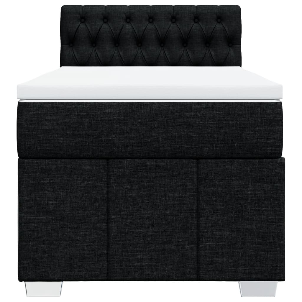 Sommier à lattes de lit avec matelas Noir 90x190 cm Tissu - XIOS