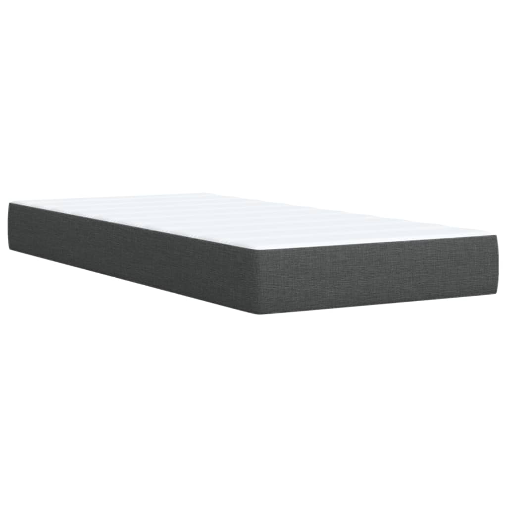 Sommier à lattes de lit et matelas Gris foncé 90x190 cm Tissu - XIOS