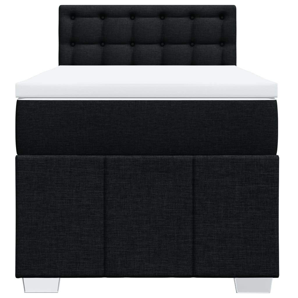 Sommier à lattes de lit avec matelas Noir 90x190 cm Tissu - XIOS