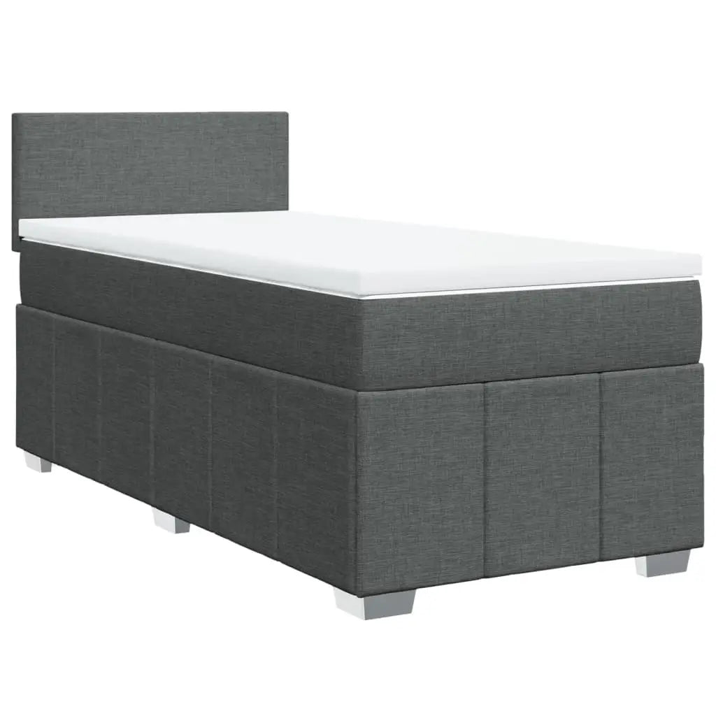 Sommier à lattes de lit avec matelas Gris foncé 90x200 cm Tissu - XIOS