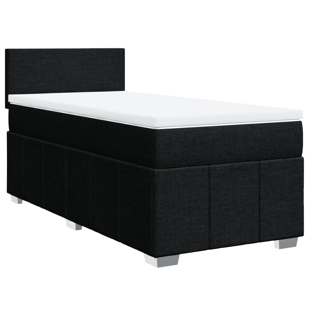 Sommier à lattes de lit avec matelas Noir 90x200 cm Tissu - XIOS
