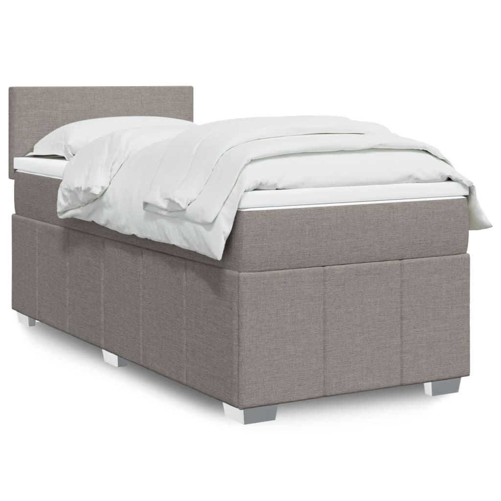 Sommier à lattes de lit avec matelas Taupe 90x200 cm Tissu - XIOS