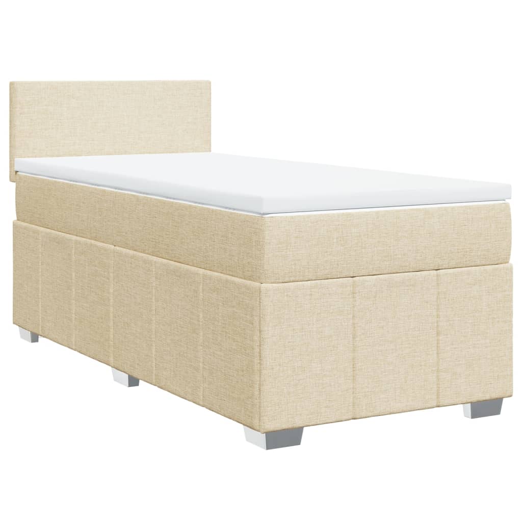 Sommier à lattes de lit avec matelas Crème 90x200 cm Tissu - XIOS