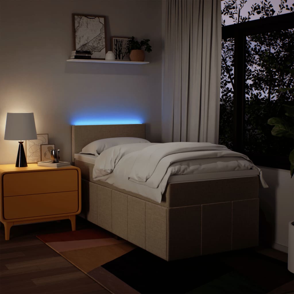 Sommier à lattes de lit avec matelas Crème 90x200 cm Tissu - XIOS