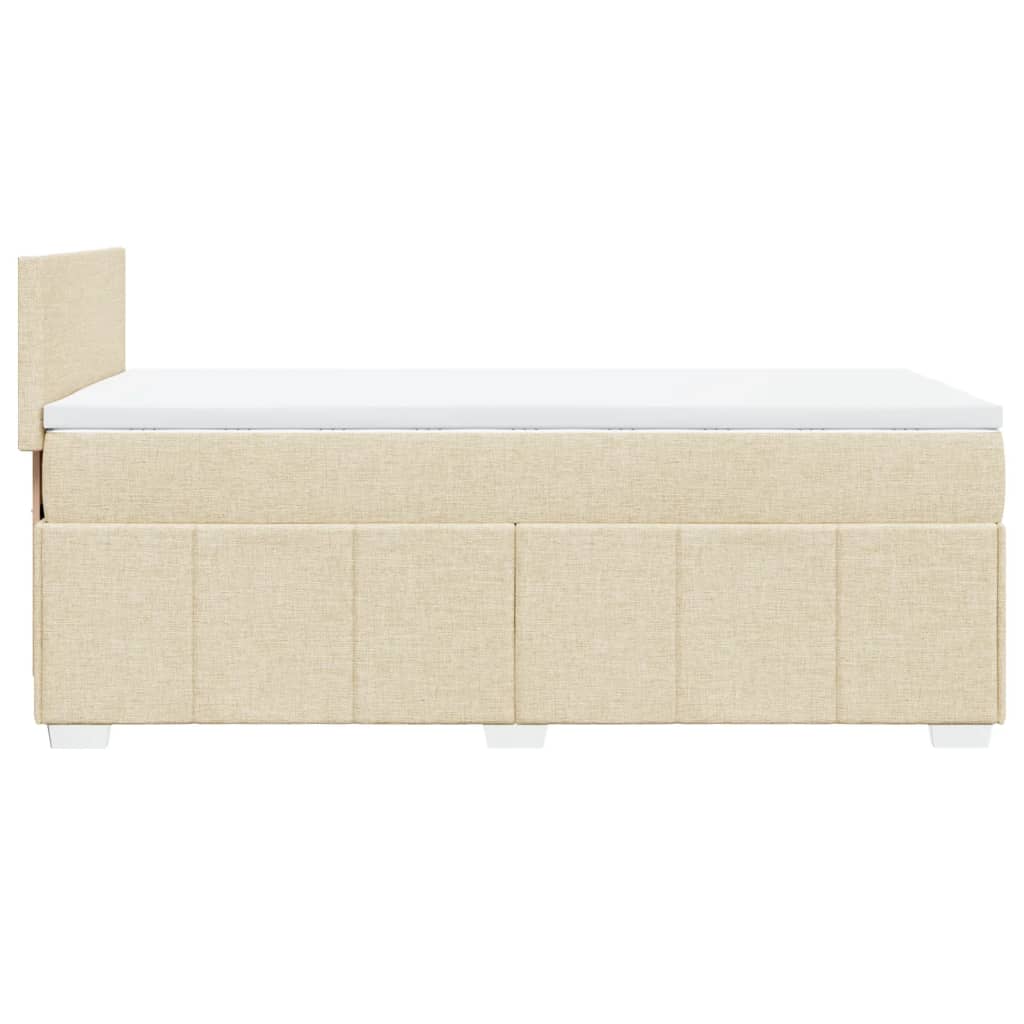 Sommier à lattes de lit avec matelas Crème 90x200 cm Tissu - XIOS