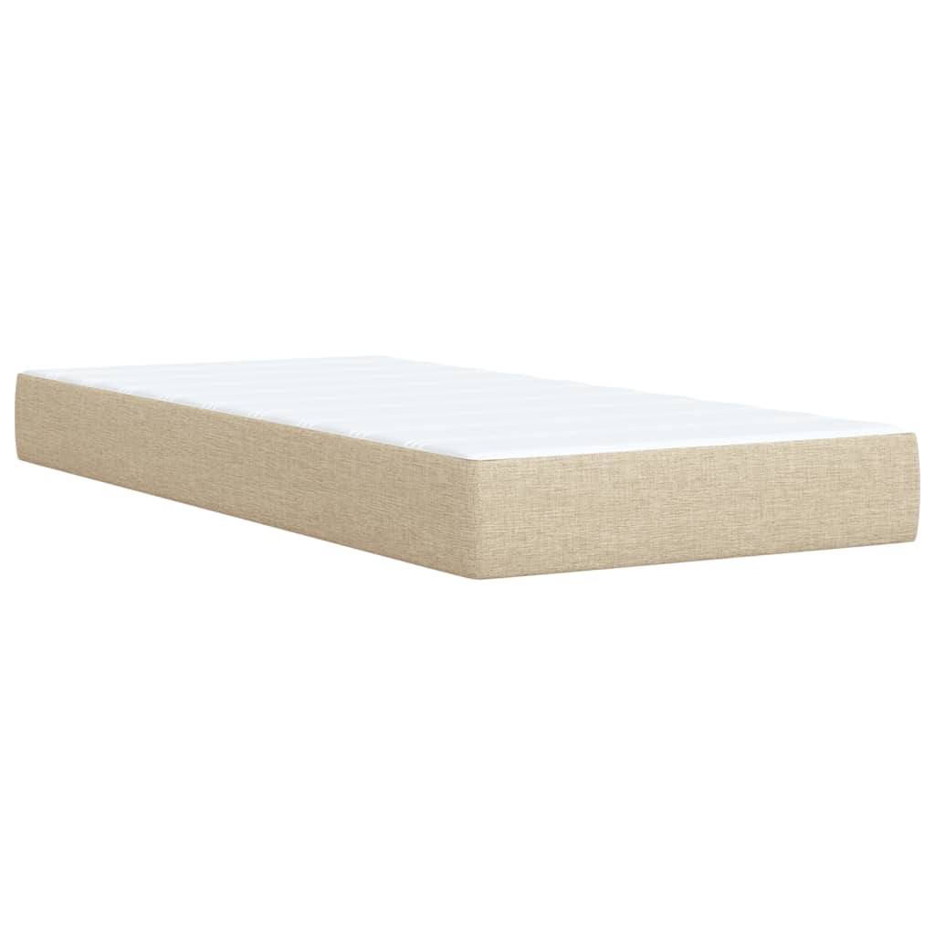 Sommier à lattes de lit avec matelas Crème 90x200 cm Tissu - XIOS