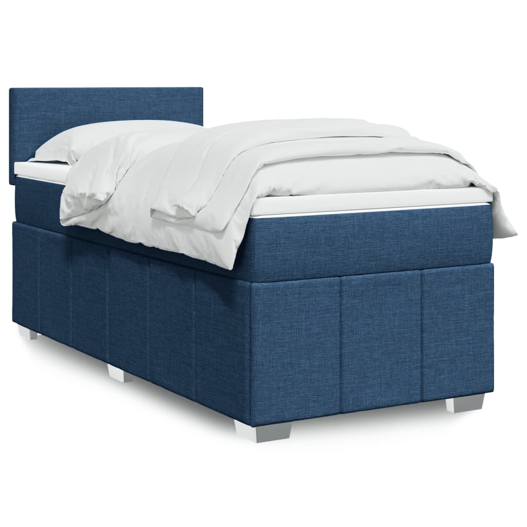 Sommier à lattes de lit avec matelas Bleu 90x200 cm Tissu - XIOS