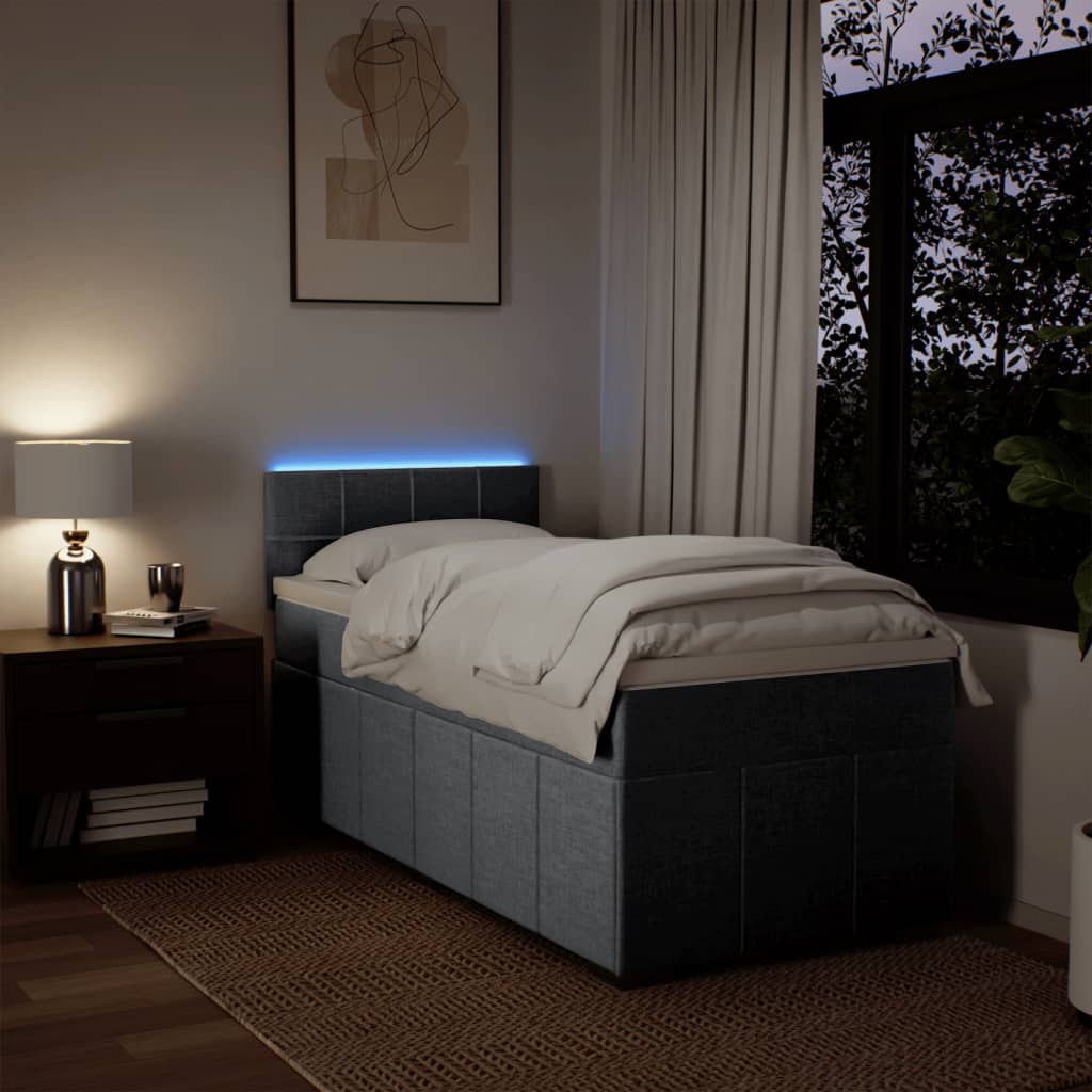 Sommier à lattes de lit avec matelas Gris clair 90x200 cm Tissu - XIOS