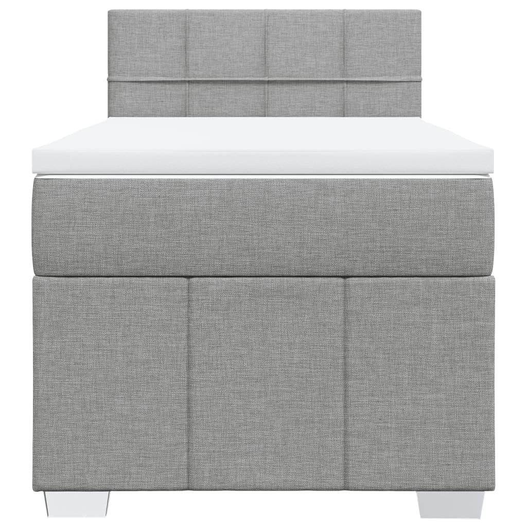 Sommier à lattes de lit avec matelas Gris clair 90x200 cm Tissu - XIOS