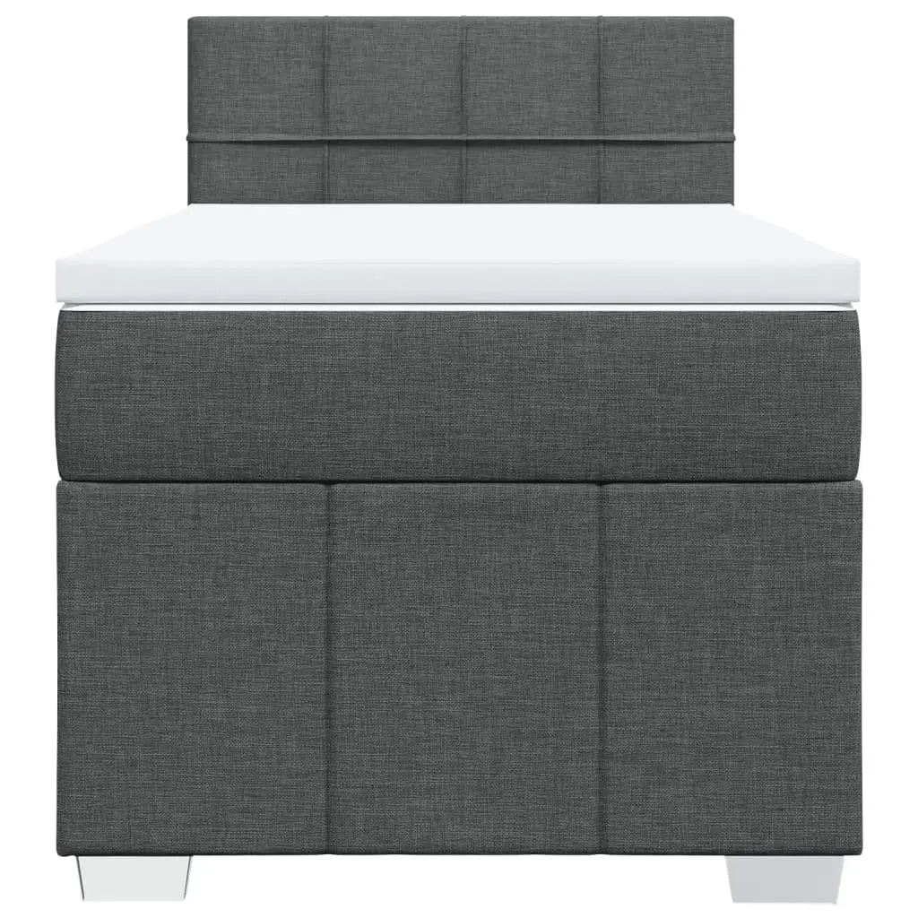 Sommier à lattes de lit avec matelas Gris foncé 90x200 cm Tissu - XIOS