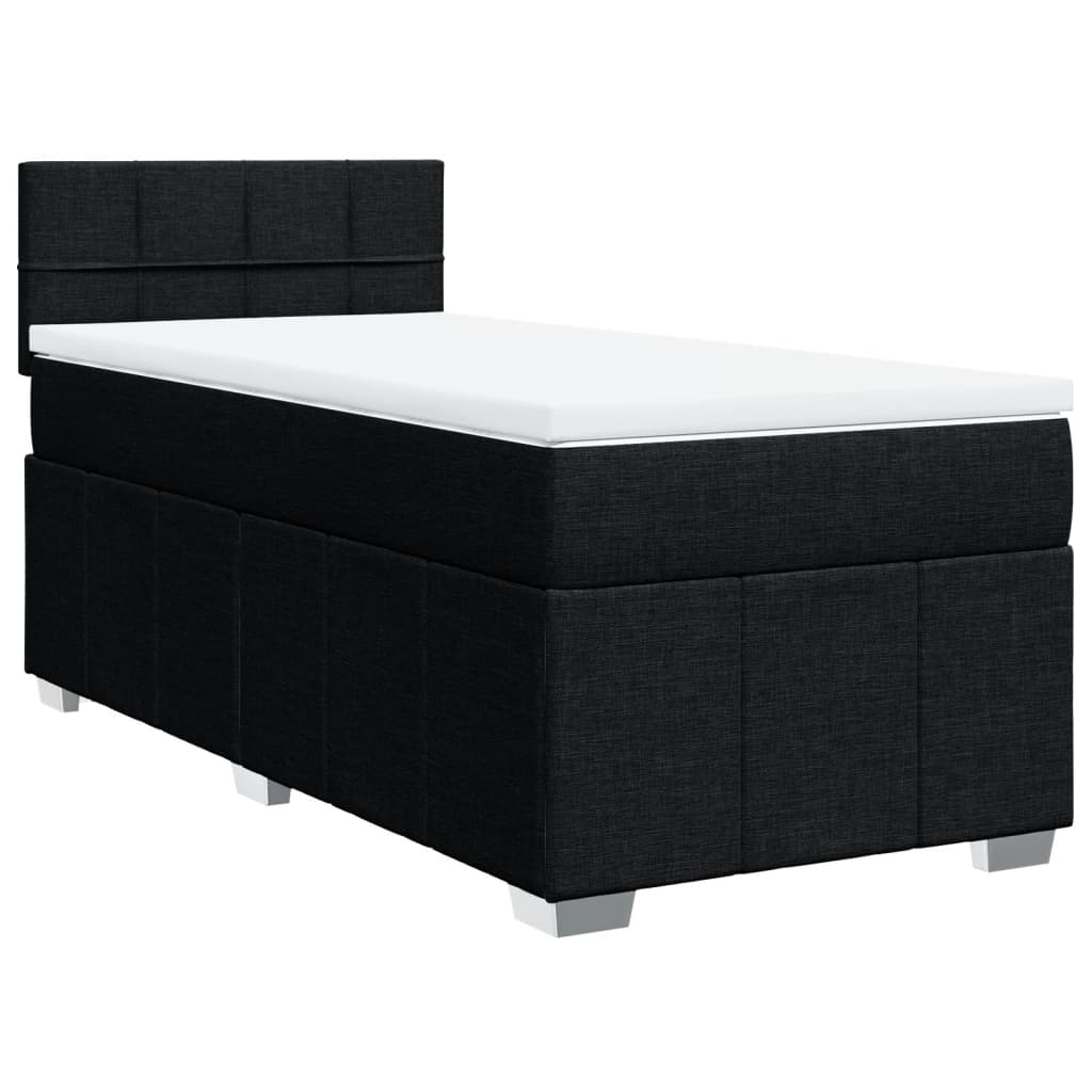 Sommier à lattes de lit avec matelas Noir 90x200 cm Tissu - XIOS