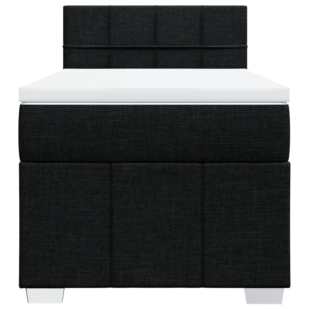 Sommier à lattes de lit avec matelas Noir 90x200 cm Tissu - XIOS