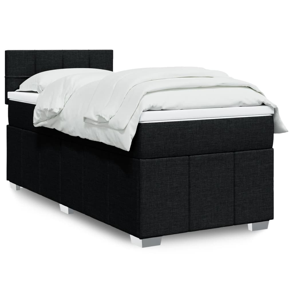 Sommier à lattes de lit avec matelas Noir 90x200 cm Tissu - XIOS
