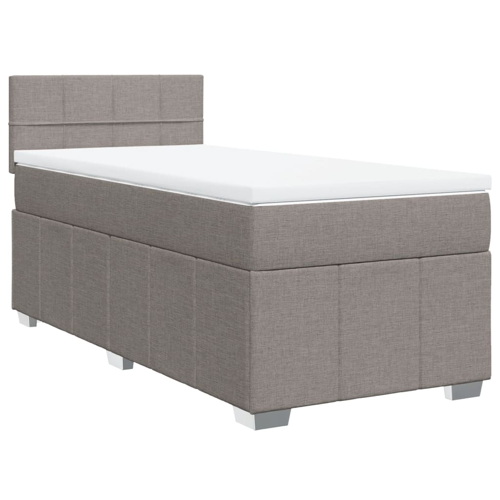Sommier à lattes de lit avec matelas Taupe 90x200 cm Tissu - XIOS