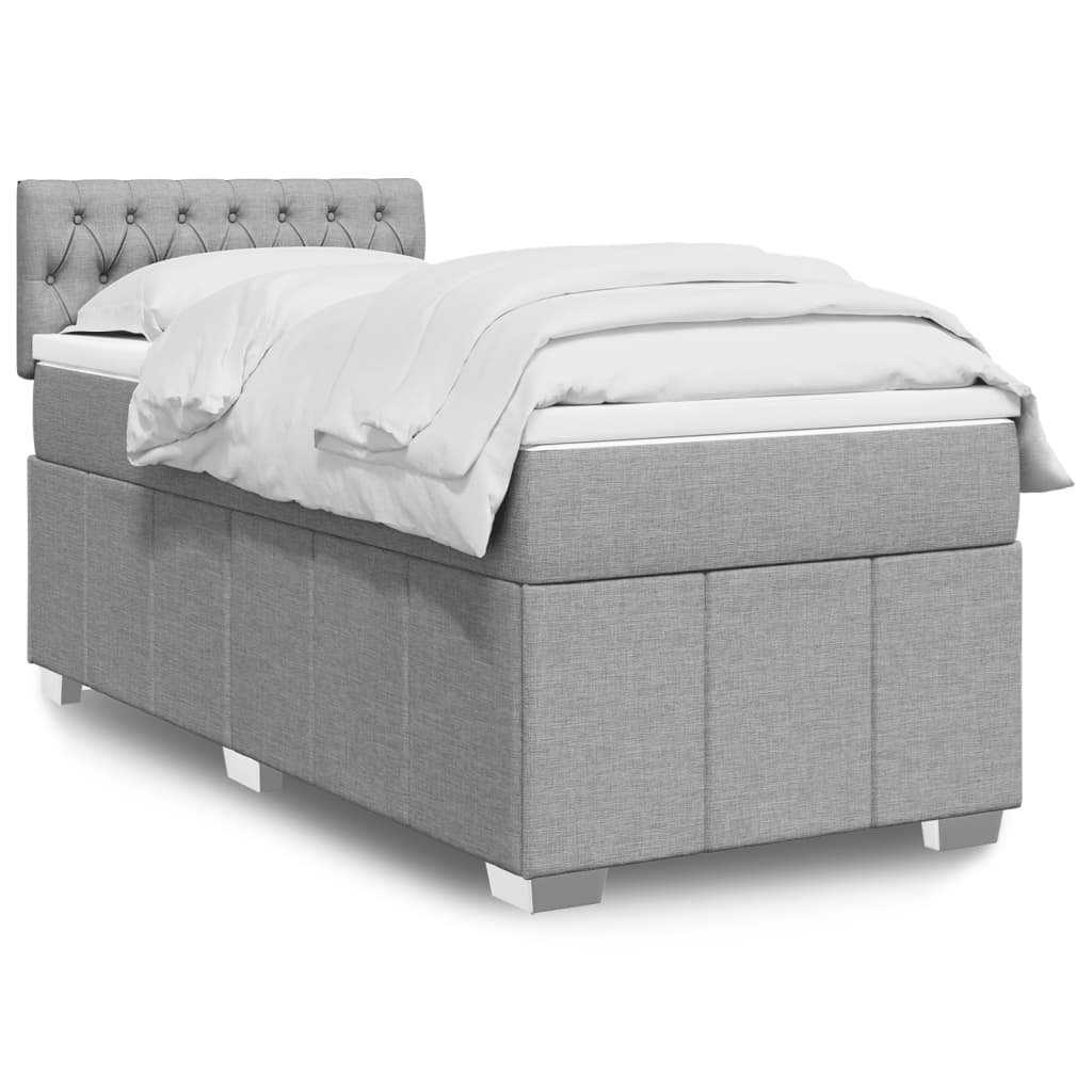 Sommier à lattes de lit avec matelas Gris clair 90x200 cm Tissu - XIOS